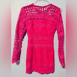 Endless Rose Crochet Bodycon Mini Dress - Fuchsia - NWT